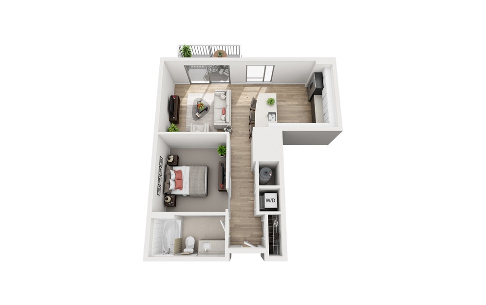 A1A - 1 bedroom floorplan layout with 1 bath and 618 square feet. A1A - 1 bedroom floorplan layout with 1 bath and 618 square feet.