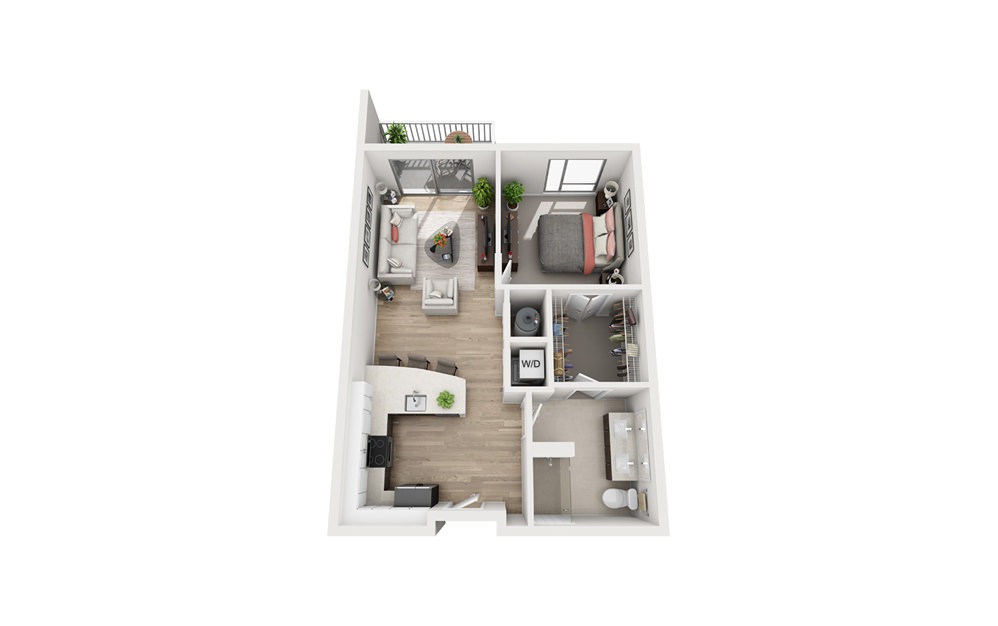 F1A - 1 bedroom floorplan layout with 1 bath and 746 to 752 square feet. F1A - 1 bedroom floorplan layout with 1 bath and 746 to 752 square feet.